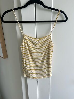 Yellow & White Striped Spaghetti Strap Cami